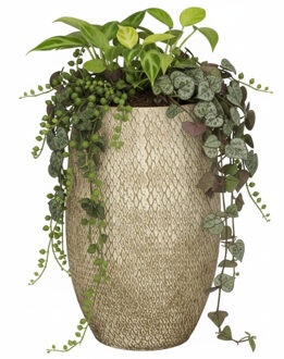 Mica Decorations Bloempot / plantenpot Madeira - creme - terracotta - 30 x 50 cm