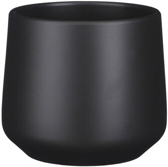 Mica Decorations Bloempot/plantenpot - mat grijs - H14/D15,5 cm - keramiek