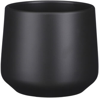 Mica Decorations Bloempot/plantenpot - mat grijs - H15,5/D17 cm - keramiek
