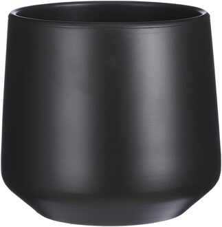 Mica Decorations Bloempot/plantenpot - mat grijs - H26/D28 cm - keramiek