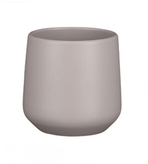 Mica Decorations Bloempot/plantenpot - mat taupe - H13.5 x D14 cm - keramiek