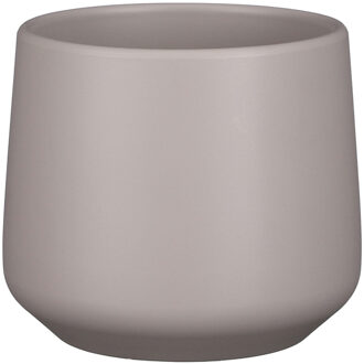 Mica Decorations Bloempot/plantenpot - mat taupe - H14/D15,5 cm - keramiek