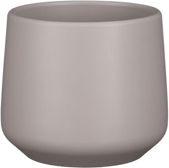 Mica Decorations Bloempot/plantenpot - mat taupe - H15,5/D17 cm - keramiek