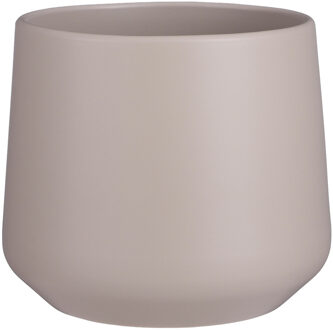Mica Decorations Bloempot/plantenpot - mat taupe - H18/D21 cm - keramiek