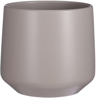 Mica Decorations Bloempot/plantenpot - mat taupe - H21/D23,5 cm - keramiek