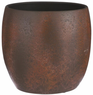 Mica Decorations Bloempot/plantenpot - roest/terracotta bruin - voor kamerplant - H12 x D14 cm - Plantenpotten