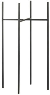 Mica Decorations bloempot plantenpot standaard / verhoger - zwart - B18.5 x H55 cm - metaal