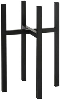 Mica Decorations bloempot plantenpot standaard / verhoger - zwart - B34 x H50 cm - metaal