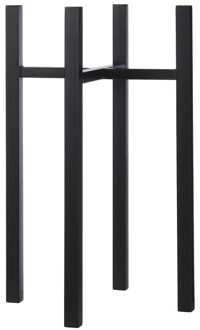 Mica Decorations bloempot plantenpot standaard / verhoger - zwart - B34 x H71 cm - metaal