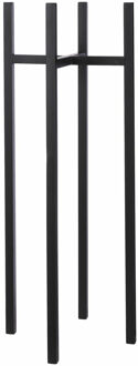 Mica Decorations bloempot plantenpot standaard / verhoger - zwart - B38 x H95 cm - metaal