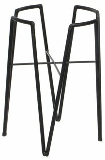 Mica Decorations bloempot plantenpot standaard verhoger - zwart - D17.5 x H25 cm - metaal