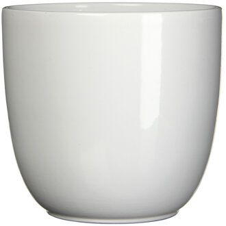 Mica Decorations Bloempot/plantenpot - wit - keramiek - D17 cm x H16