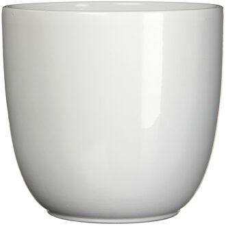 Mica Decorations Bloempot/plantenpot - wit - keramiek - D19 cm x H18