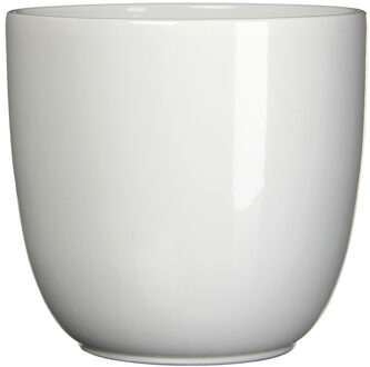 Mica Decorations Bloempot/plantenpot - wit - keramiek - D22 cm x H20