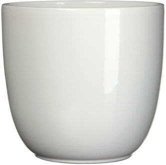 Mica Decorations Bloempot/plantenpot - wit - keramiek - D25 cm x H23