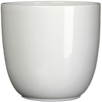 Mica Decorations Bloempot/plantenpot - wit - keramiek - D28 cm x H25
