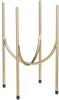 Mica Decorations bloempot plantenstandaard/verhoger - goud - H32 x B13 cm - Plantenstandaarden Goudkleurig