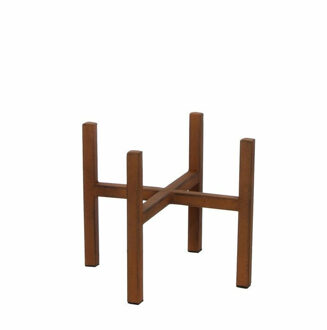 Mica Decorations bloempot plantenstandaard/verhoger - roest - H16 x B16 cm - Plantenstandaarden Bruin