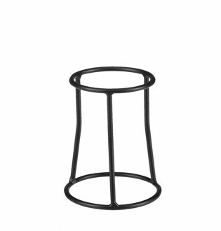 Mica Decorations bloempot plantenstandaard - verhoger - zwart - H17 x D13 cm - metaal