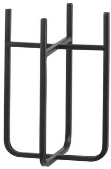 Mica Decorations bloempot plantenstandaard - verhoger - zwart - H25 x B14 cm