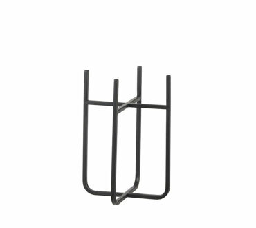 Mica Decorations bloempot plantenstandaard/verhoger - zwart - H25 x B16 cm