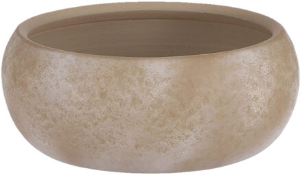 Mica Decorations Bloempot - schaal - creme stone - keramiek - 28 cm Crème