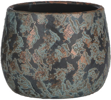 Mica Decorations Bloempot/schaal - keramiek - kamerplanten - koper - D16 x H13 cm