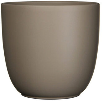 Mica Decorations Bloempot - taupe bruin - mat - H9 x D10 cm - keramiek - voor kamerplant - plantenpot