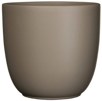 Mica Decorations Bloempot - taupe bruin - mat - keramiek - 17 x 16 cm