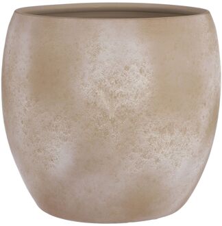 Mica Decorations Bloempot - terracotta creme keramiek - H35 x D38 cm - Plantenpotten Crème