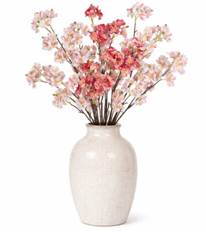 Mica Decorations Boeket Kunstbloemen Bloesem takken - H106 cm - roze en lichtroze - 4x stelen kunstbloemen