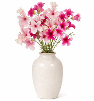 Mica Decorations Boeket Kunstbloemen Petunia takken - H89 cm - roze en lichtroze - 4x stelen kunstbloemen