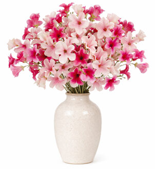 Mica Decorations Boeket Kunstbloemen Petunia takken - H89 cm - roze en lichtroze - 6x stelen kunstbloemen
