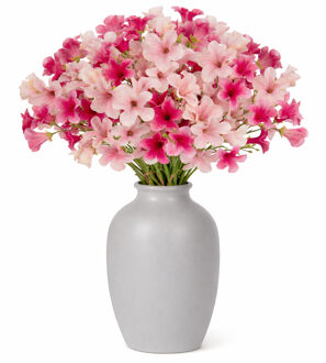 Mica Decorations Boeket Kunstbloemen Petunia takken - H89 cm - roze en lichtroze - 8x stelen kunstbloemen
