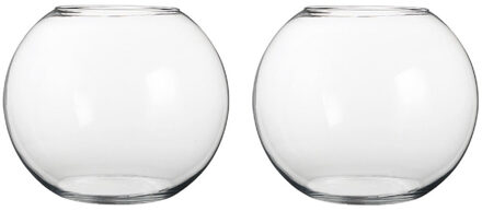 Mica Decorations Bolvaas/komvaas - 4x - glas - vissenkom - 20 x 25 cm