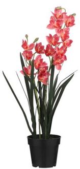 Mica Decorations Cymbidium Kunstplant - H92 x Ø19 cm - Pot - Roze