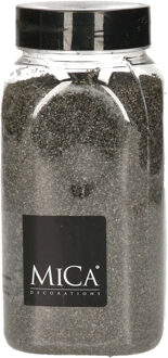 Mica Decorations deco Zand - 1 kg - antraciet - hoby zandkorrels Grijs
