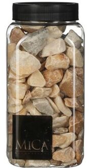 Mica Decorations Decoratie/hobby steentjes licht bruin / creme 650 ml