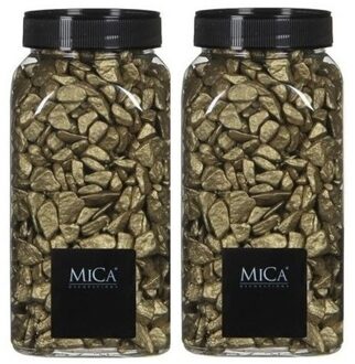 Mica Decorations Decoratie/hobby stenen goud 2 kg
