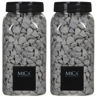 Mica Decorations Decoratie/hobby stenen grijs 2 kg - Home Deco - Woonaccessoires - Decoratie materialen