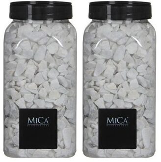 Mica Decorations Decoratie/hobby stenen wit 2 kg