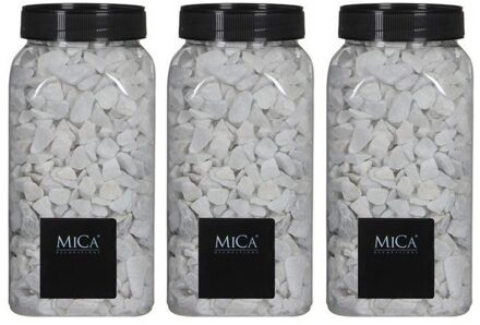 Mica Decorations Decoratie/hobby stenen wit 3 kg - Home Deco - Woonaccessoires - Decoratie materialen