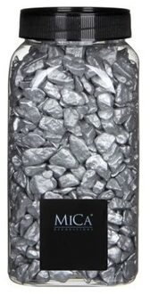 Mica Decorations Decoratie/hobby stenen zilver 1 kg - Home Deco - Woonaccessoires - Decoratie materialen