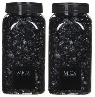 Mica Decorations Decoratie/hobby stenen zwart 2 kg - Home Deco - Woonaccessoires - Decoratie materialen