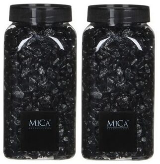 Mica Decorations Decoratie/hobby stenen zwart 2 kg