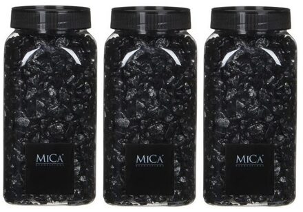 Mica Decorations Decoratie/hobby stenen zwart 3 kg - Home Deco - Woonaccessoires - Decoratie materialen