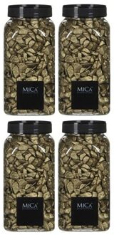 Mica Decorations decoratie steentjes - 4x - goud - 1 kilo - 650ml - hobby steentjes