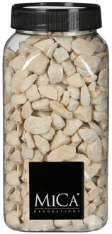 Mica Decorations decoratie steentjes - creme wit - 1 kilo - 650ml - hobby steentjes