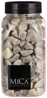 Mica Decorations decoratie stenen - 1 kilo - 650ml - grijs mix - hobby steentjes
