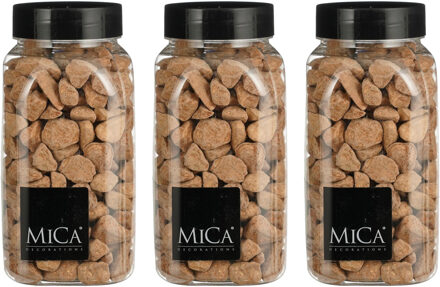 Mica Decorations decoratie stenen - 3x - 650ml - terra mix - hobby steentjes